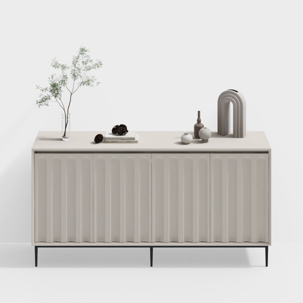 Modern Cream Style Entrance Cabinet