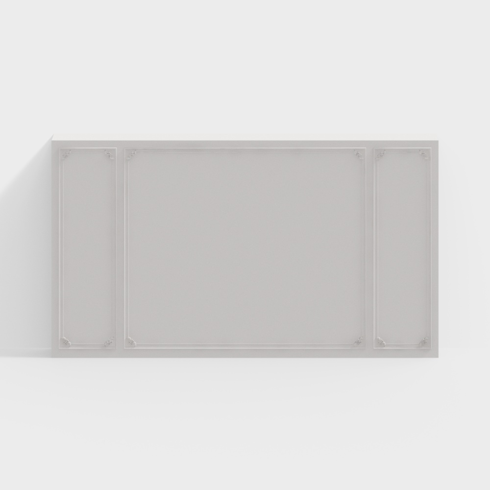 Modern Minimalist Window Frame 3D Model – Frosted Glass Texture