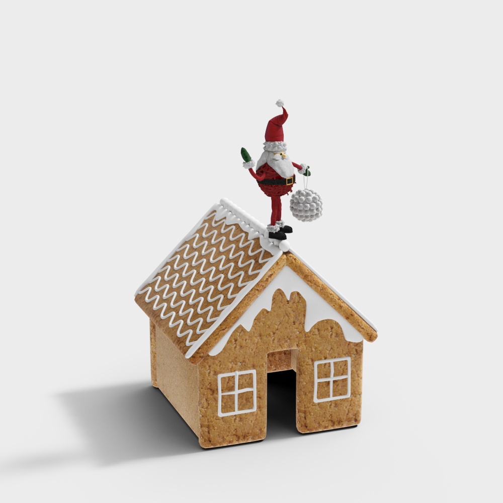 Christmas Cottage 3D Model – Low-Poly Festive Design