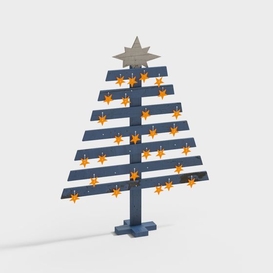 Rustic Pallet Christmas Tree 3D model