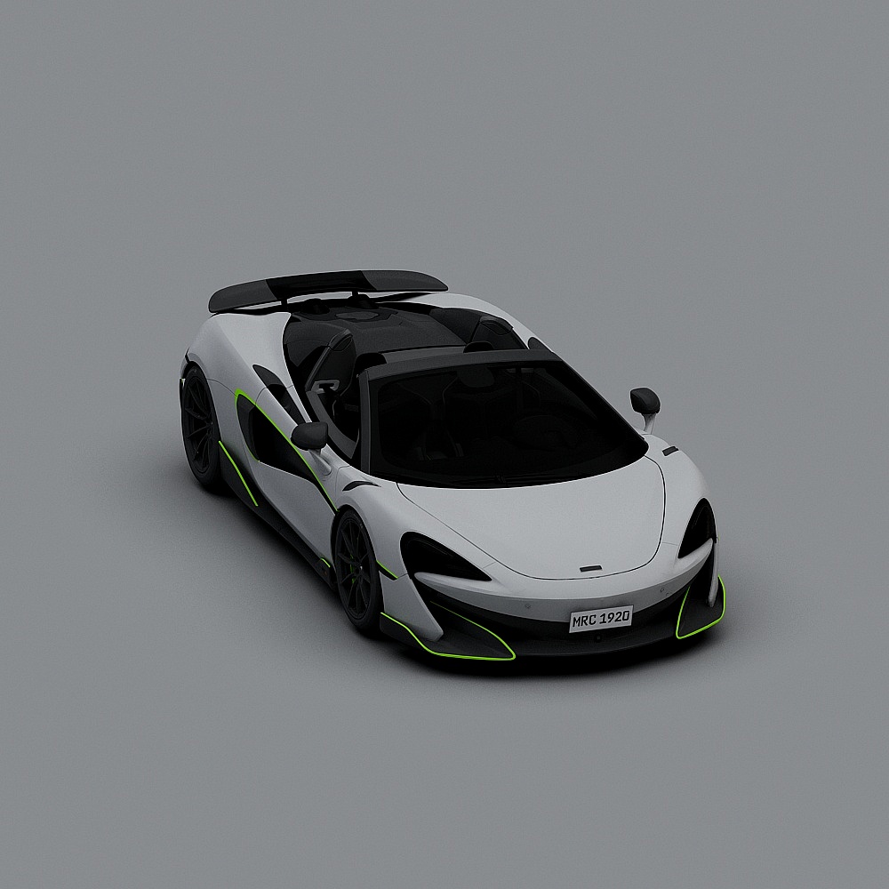 High-Detail Low-Poly Sports Car 3D Model