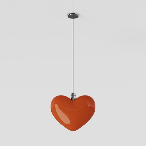 Vibrant Heart-Shaped Pendant Light 3D model