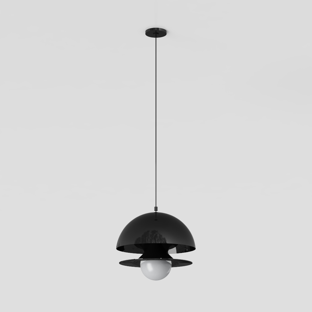 Modern Minimalist Black Chandelier 3D Model – Sleek Lighting