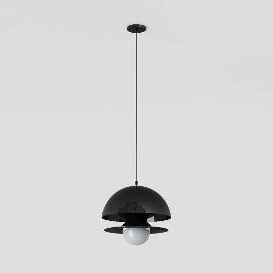 Modern Minimalist Black Chandelier 3D model