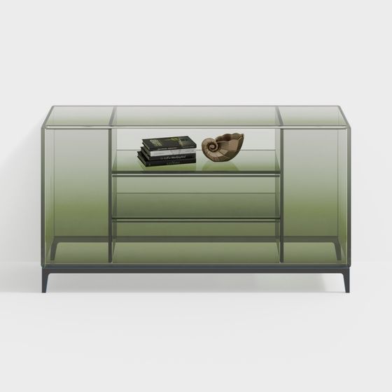 Glass Display Cabinet 3D model for Modern Interiors