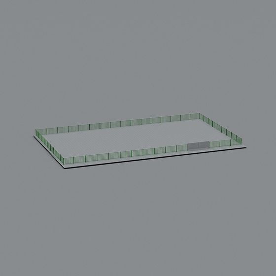 City Boundary Modern Fence 3D model