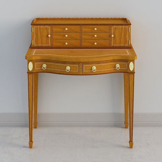 Elegant Vintage Writing Desk 3D model