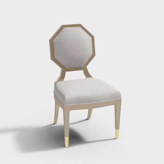 Elegant Octagonal Chair 3D model for Modern Interiors