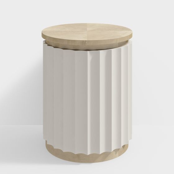 Elegant Low-Poly Round Stool 3D model