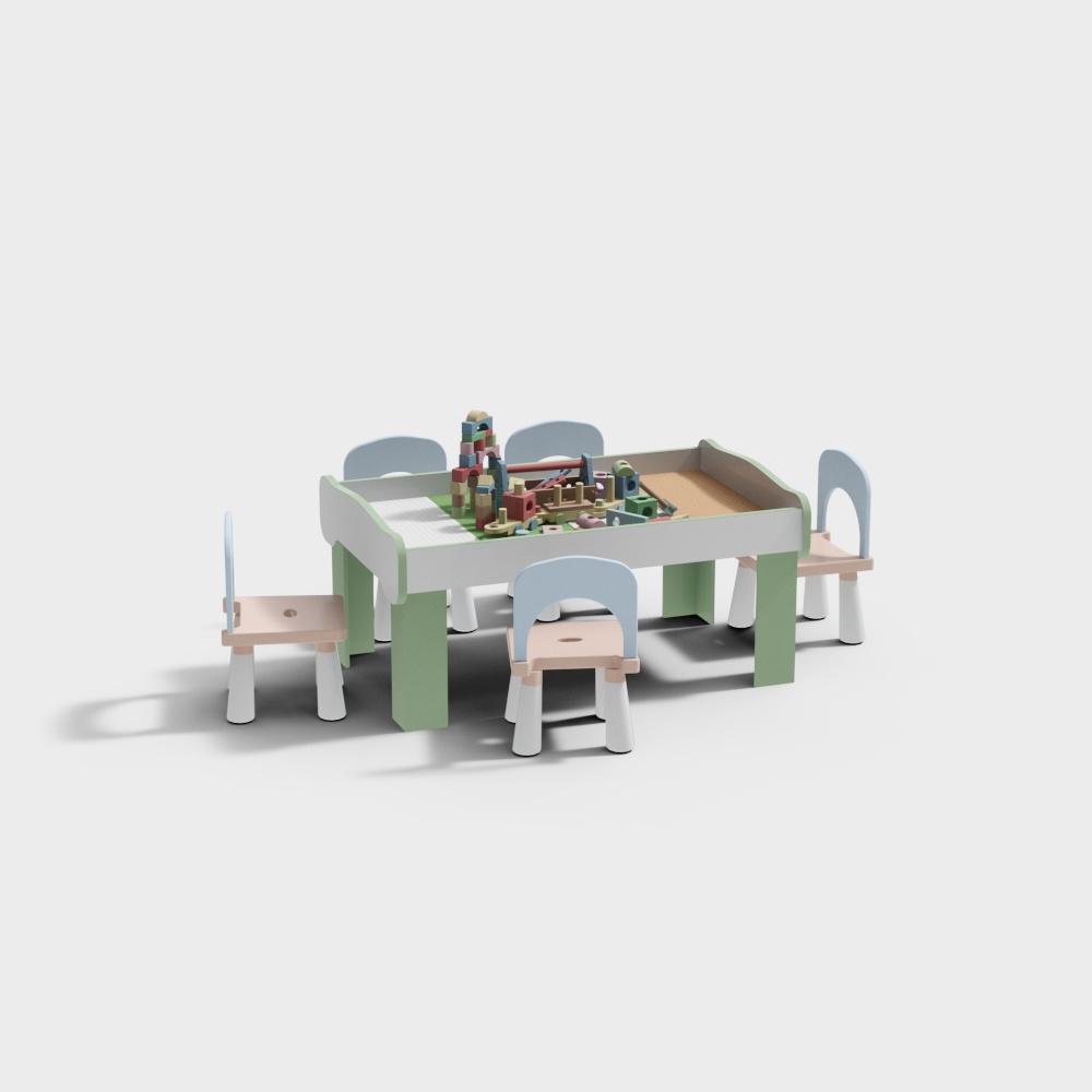 Modern Children's Toy Table and Chair Set