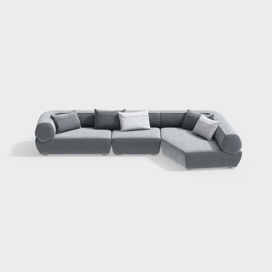 Unique Low-Polygon 3D Sofa Model