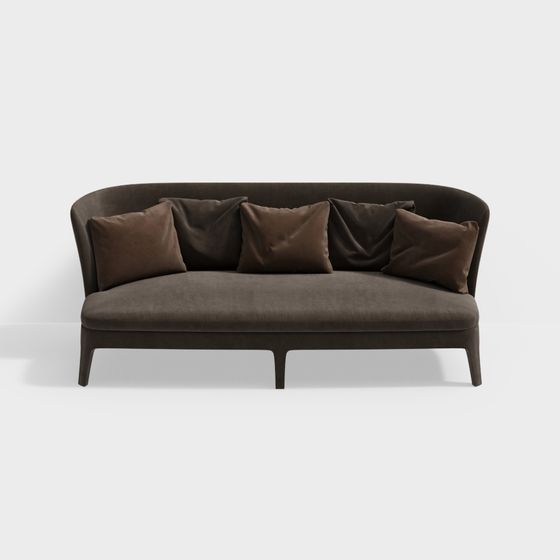 Elegant Low Polygon Sofa 3D model for Modern Interiors