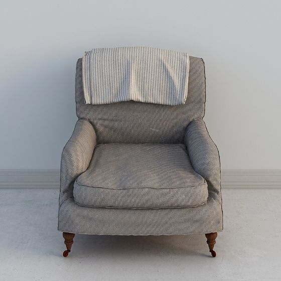 Comfortable Gray Armchair 3D model