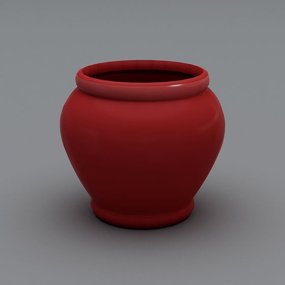 Red Ceramic Jar 3D model