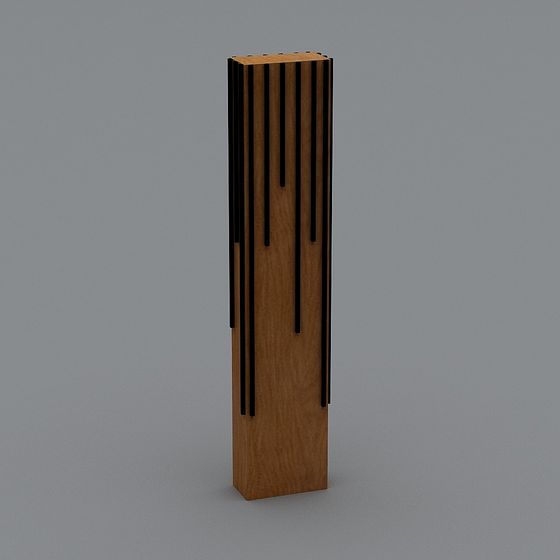 Streamlined Wooden Pillar Low-Poly 3D model