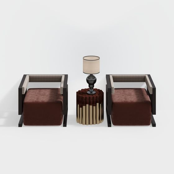 Stylish Contemporary Lounge Set 3D Model for Modern Spaces