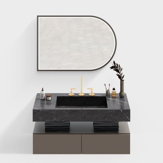 Modern Minimalist Bathroom Cabinet 3D model