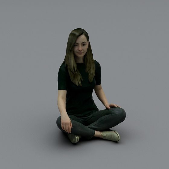 Meditator 3D Model for Calmness and Focus