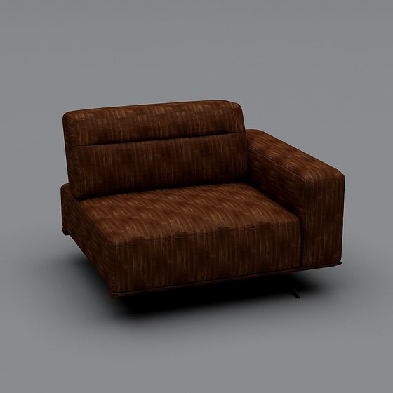 Elegant Brown Leather Sofa 3D model for Modern Interiors