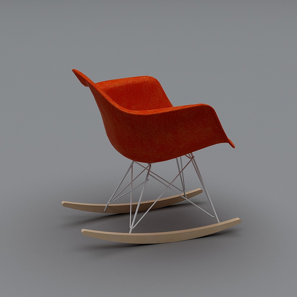 Chaise à bascule coque moulée Eames