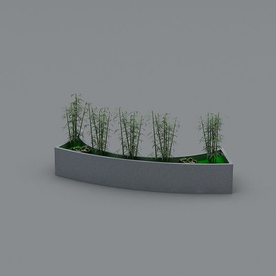 Modern Minimalist Concrete Planter 3D model