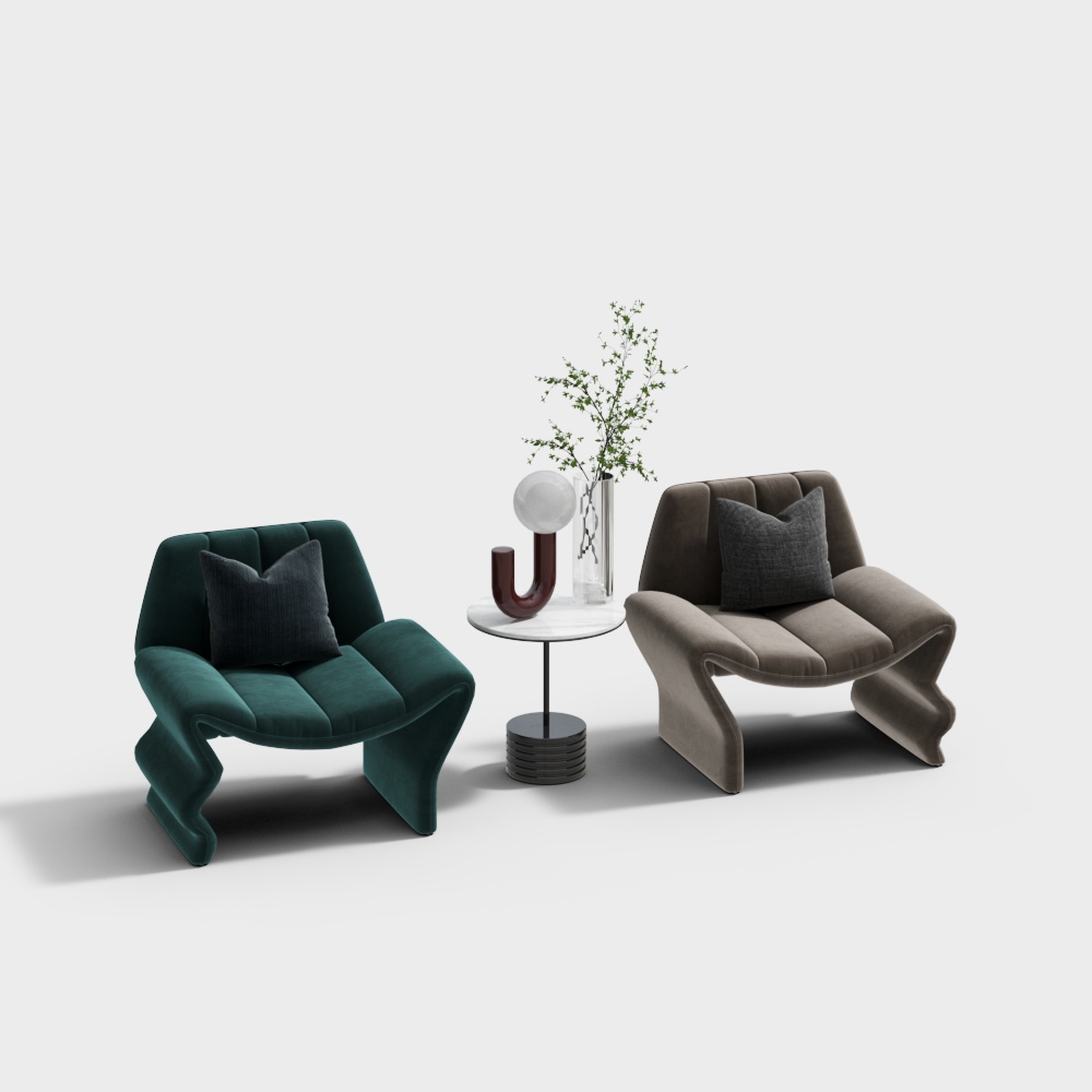 Modern Lounge Chair and Table Set