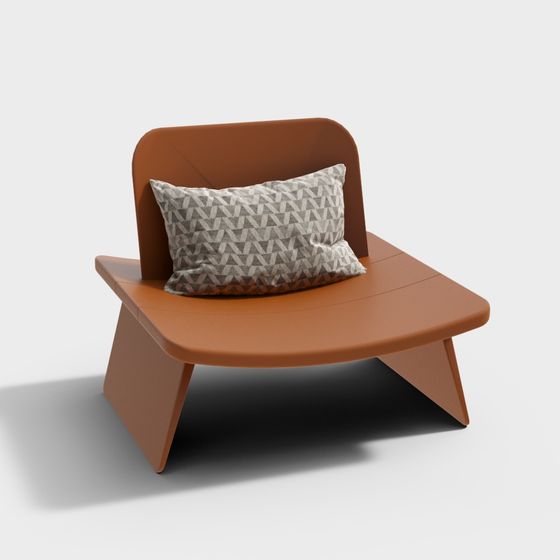 Unique Geometric 3D Chair Model for Modern Design