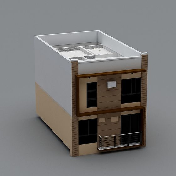 Urban Cottage 3D model - Minimalist Design for Creative Projects