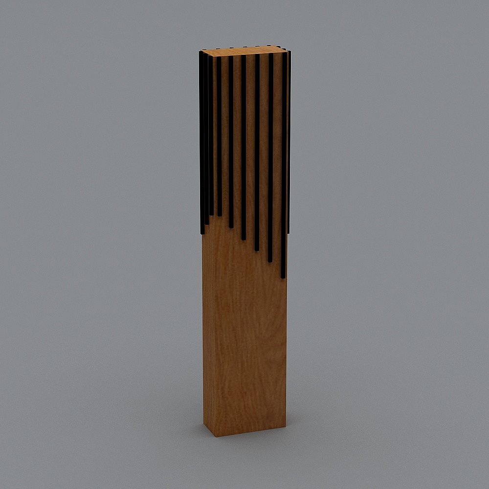 Wooden Note Column 3D Model