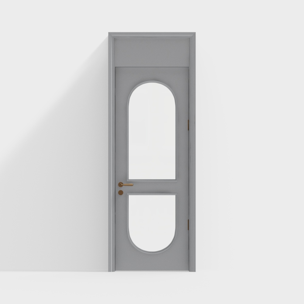 Arched Glass Door 3D model for Modern Spaces