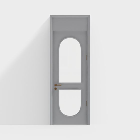 Arched Glass Door 3D model for Modern Spaces