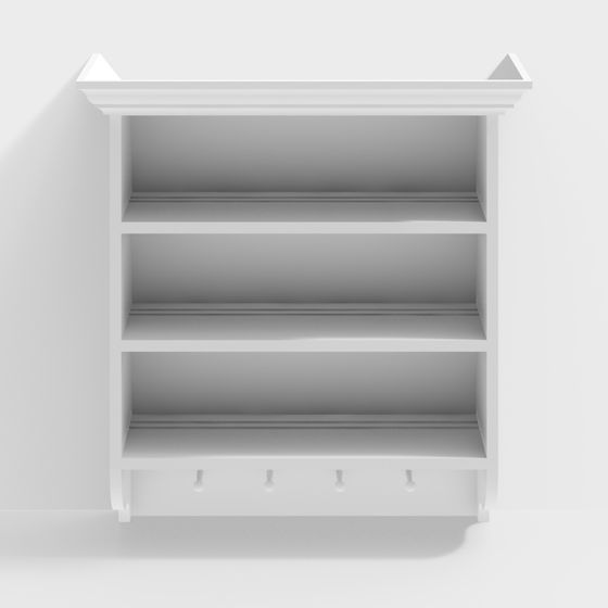 Elegant Low-Poly Bookcase 3D model