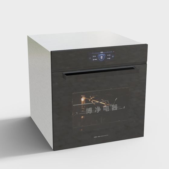 Black Oven 3D Model for Kitchen Spaces
