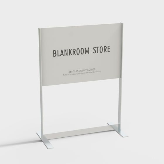 Stylish Blankroom Store Display Sign 3D model
