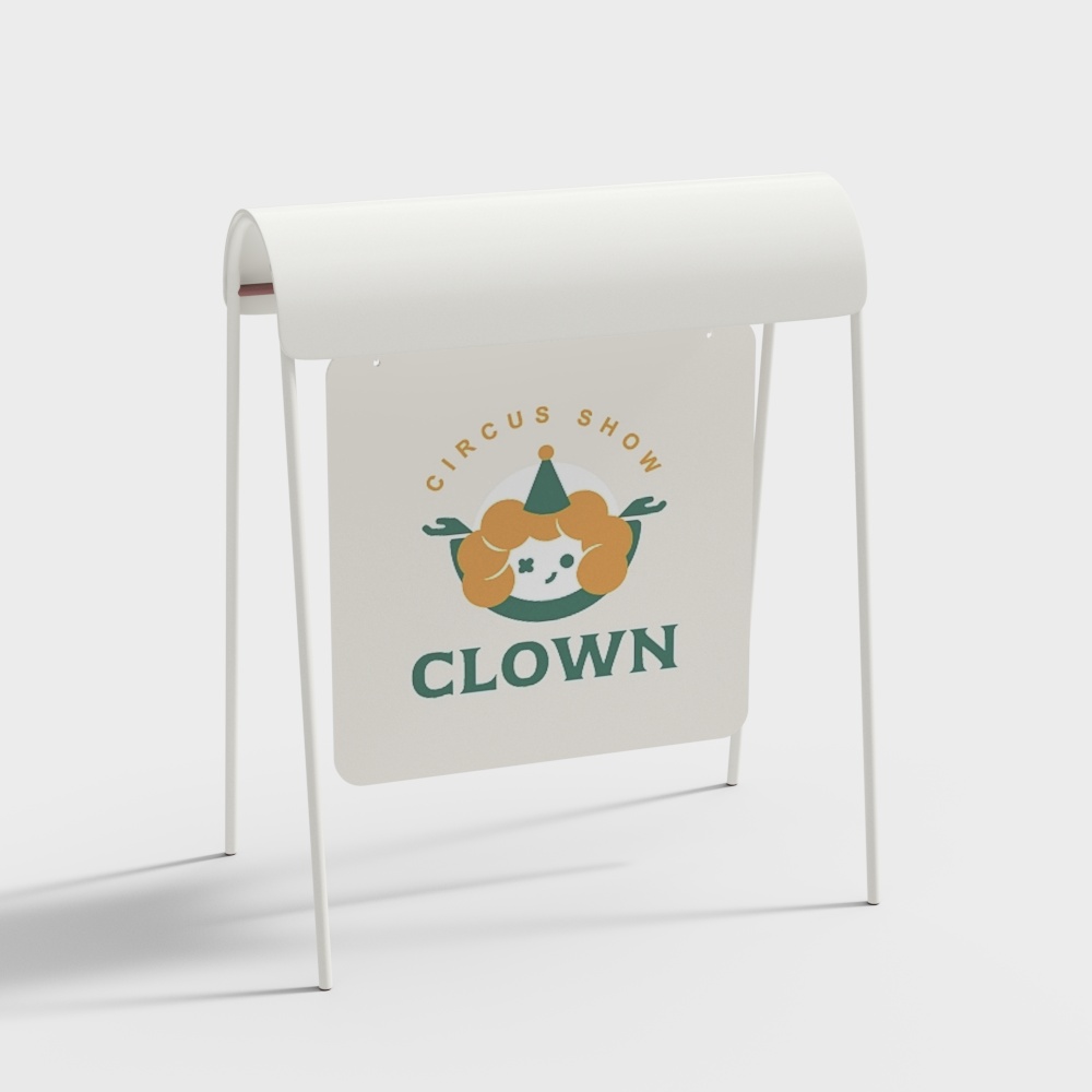 Circus Show Clown Sign 3D model