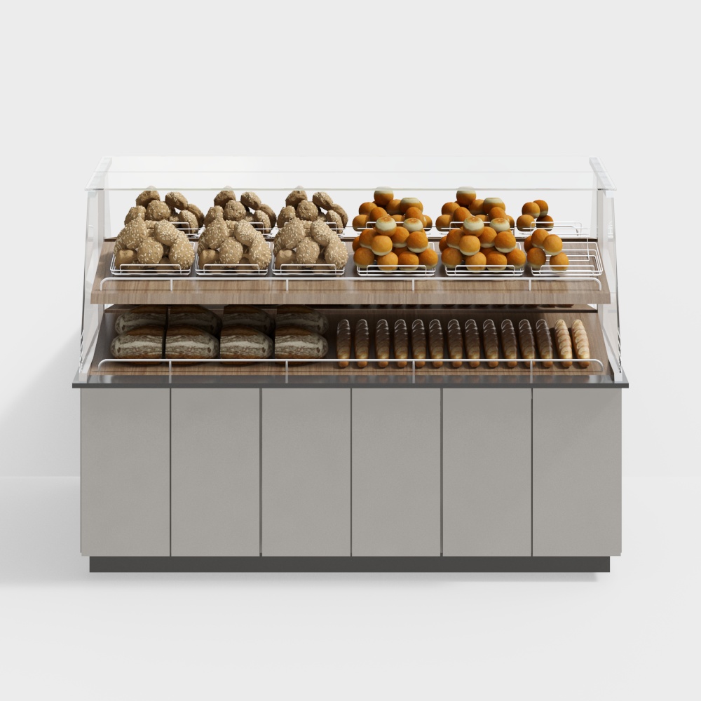 Modern 3D Model Bakery Display Cabinet