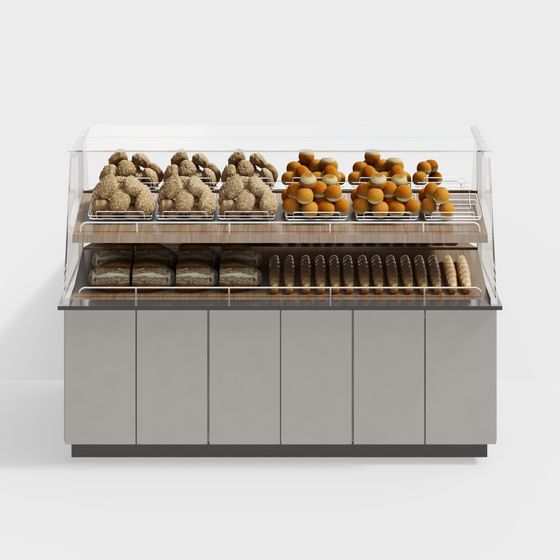 Modern 3D Model Bakery Display Cabinet
