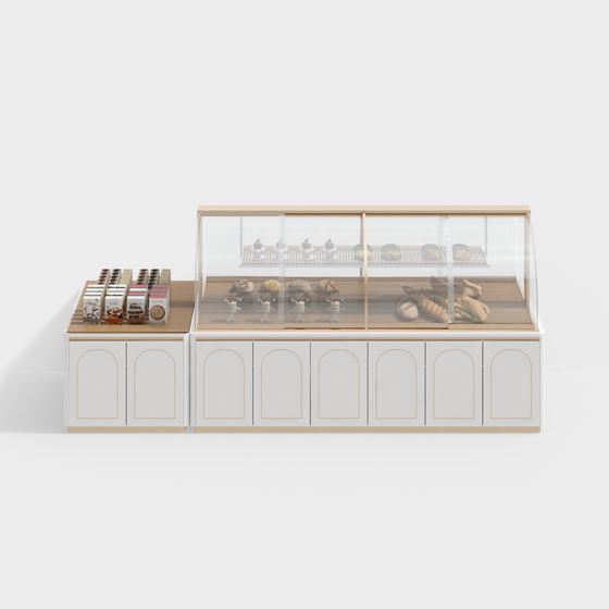 Low-Poly Dessert Display Cabinet 3D model