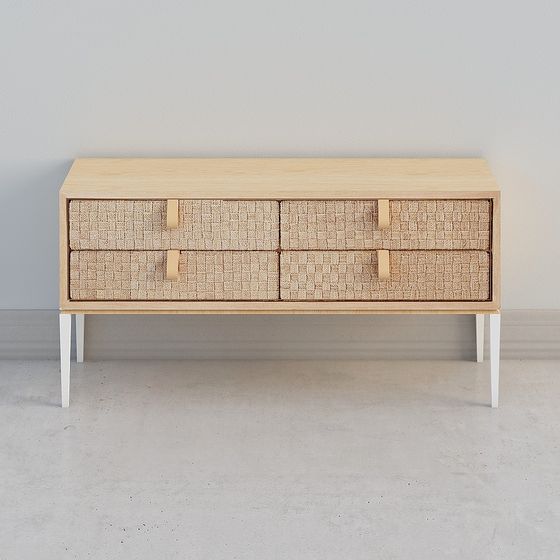 Elegant Woven Storage Cabinet 3D model for Interiors