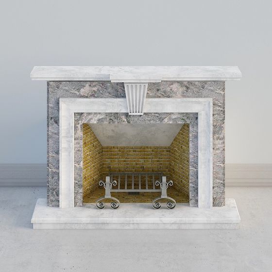 Classic Fireplace 3D model
