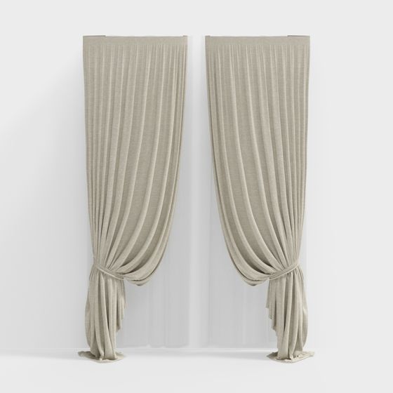 Delicate Curtain 3D model for Interior Design