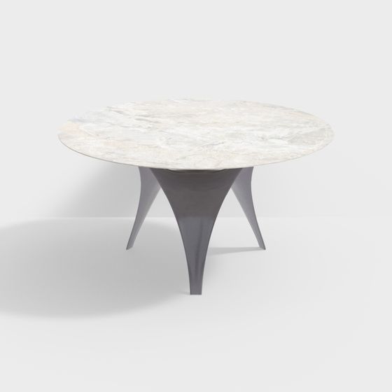 Elegant Marble Round Table 3D model