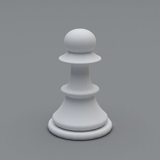 Minimalist White Pawn 3D model