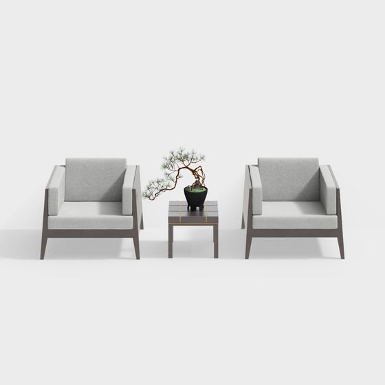 Urban Living Room Chair Set 3D model