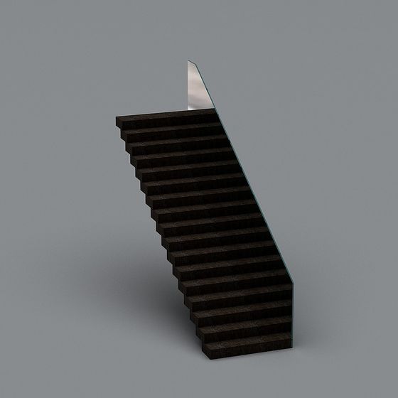 Elegant Low-Polygon Staircase 3D model