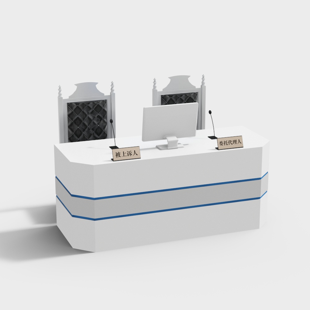 Elegant Low-Poly Reception Desk 3D model for Modern Offices
