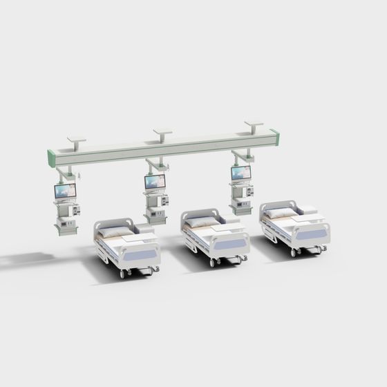 Low Poly Hospital Ward 3D Model for VR and Game Development