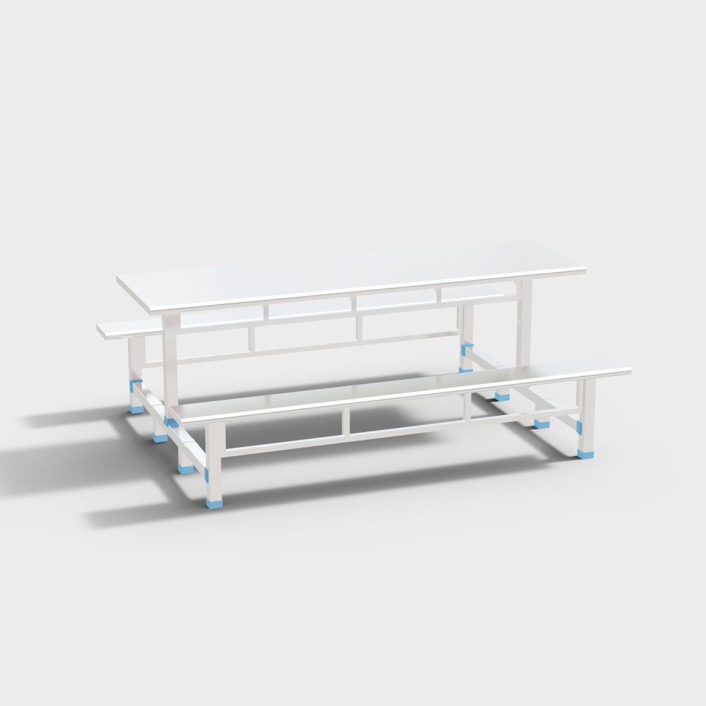 Stylish School Long Table 3D model