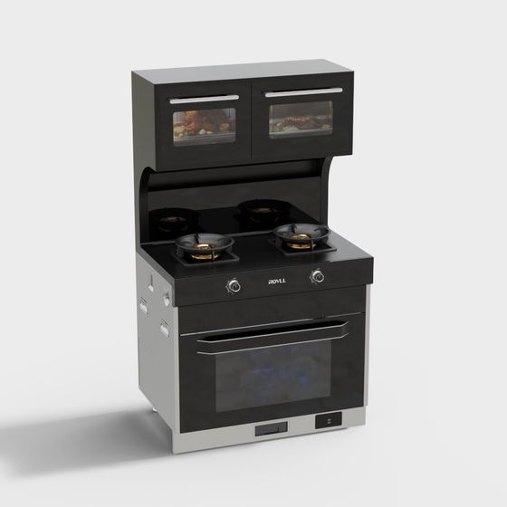 Urban Chef Gas Stove 3D Model for Modern Kitchens