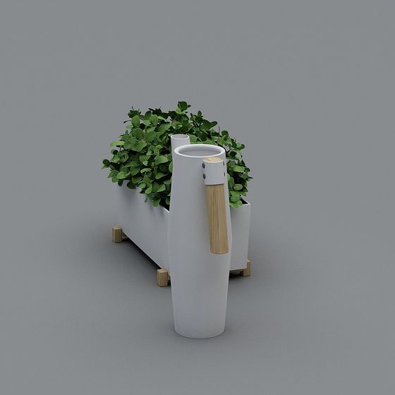 Elegant Minimalist Planter Stand 3D model